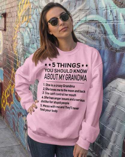 5 THINGS  YOU SHOULD KNOW ABOUT MY GRANDMA - Gift for granddaughter TIEN00 (SKU10-18)