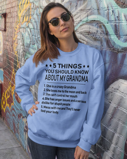 5 THINGS  YOU SHOULD KNOW ABOUT MY GRANDMA - Gift for granddaughter TIEN00 (SKU10-18)