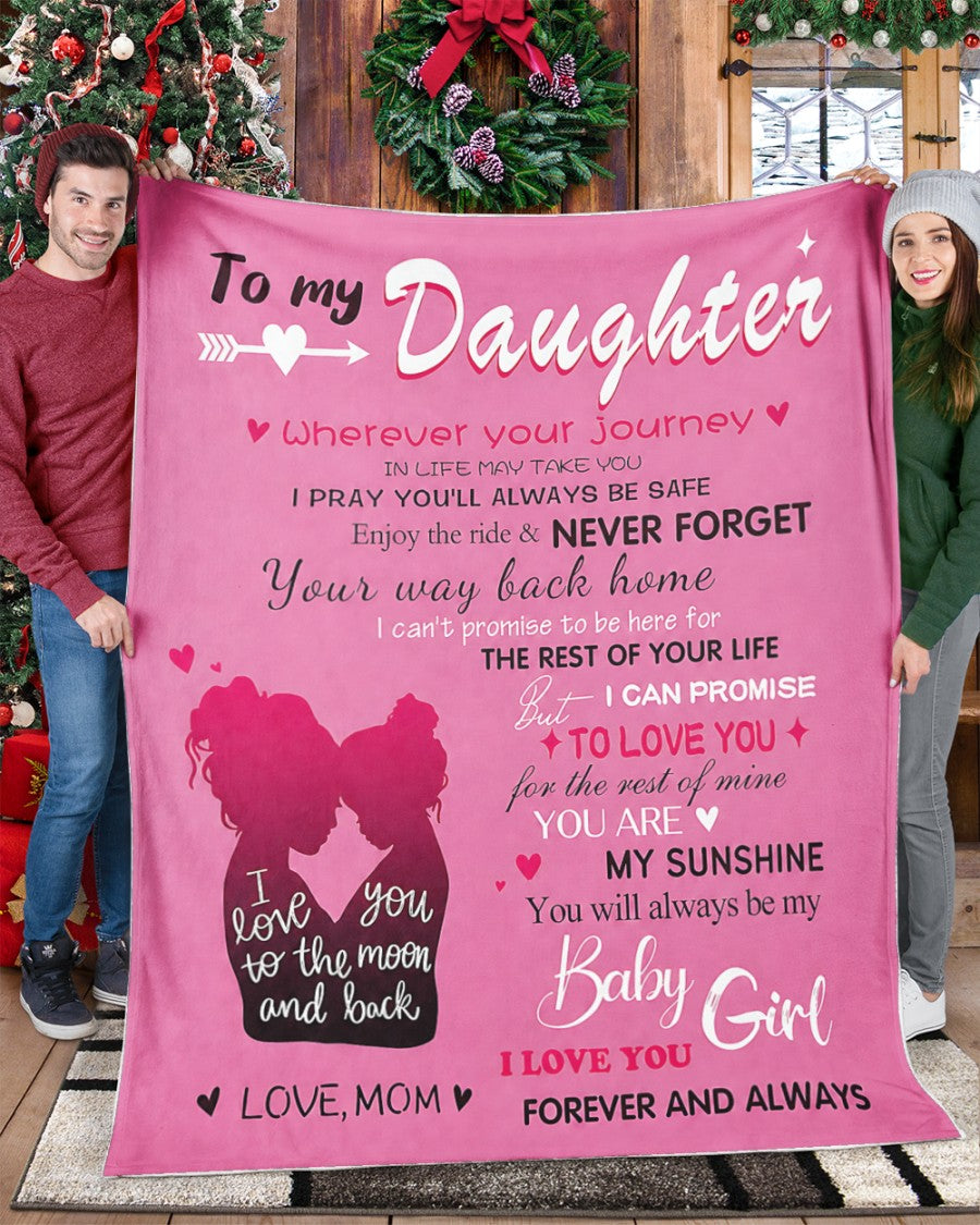 Special Gift For Daughter Blanket - A Warm Hug From Mom - TIEN00(SKU2606-201-00)