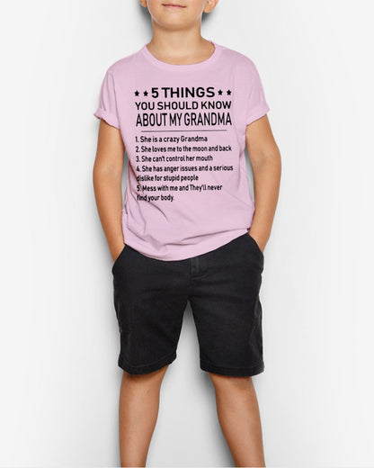 5 THINGS  YOU SHOULD KNOW ABOUT MY GRANDMA - Gift for granddaughter TIEN00 (SKU10-18)