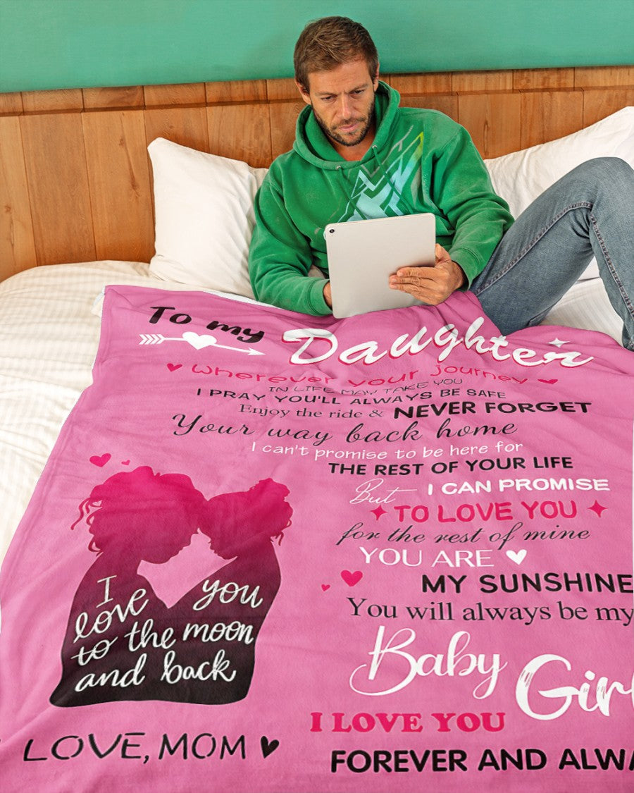 Special Gift For Daughter Blanket - A Warm Hug From Mom - TIEN00(SKU2606-201-00)