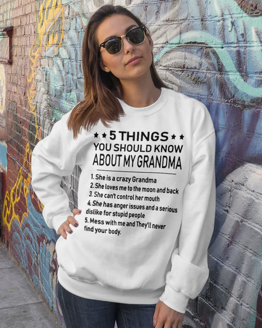 5 THINGS  YOU SHOULD KNOW ABOUT MY GRANDMA - Gift for granddaughter TIEN00 (SKU10-18)