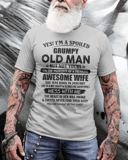 Awesome wife January - Perfect gift for your husband from wife - TIEN01 (SKU96-68-01)