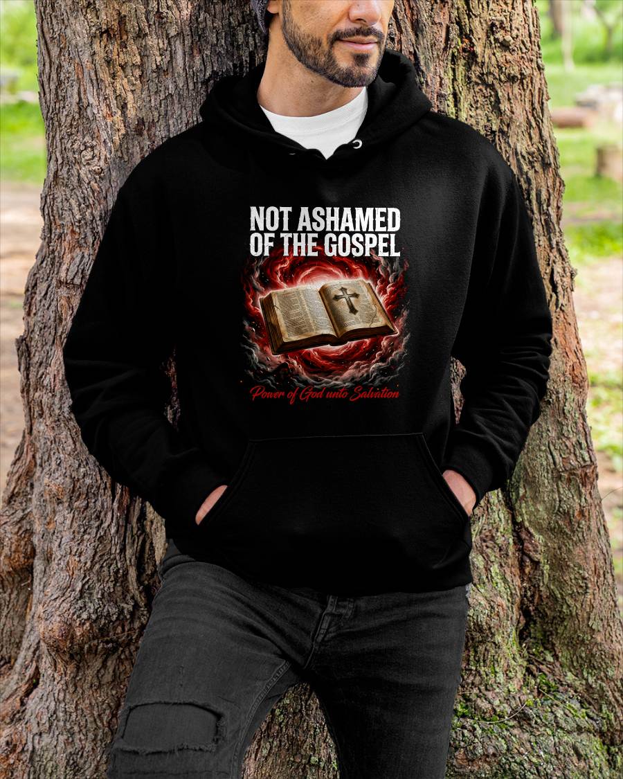 NOT ASHAMED OF THE GOSPEL - CHRISTIAN T-SHIRT - FOR MEN tien00 (SKU2608-131)