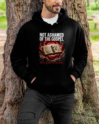 NOT ASHAMED OF THE GOSPEL - CHRISTIAN T-SHIRT - FOR MEN tien00 (SKU2608-131)