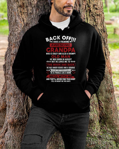 August – Back Off!!! I Have A Freaking Awesome Grandpa – Gift For Grandson And Granddaughter From Grandpa – DOAN08 (SKU10-153-08)