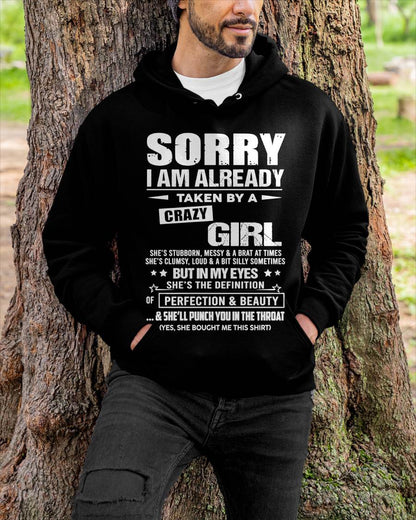 Sorry I Am Already Taken By A Crazy Girl – Gift For Your Boyfriend, Husband From Wife – DOAN00 (SKU10-139-00)