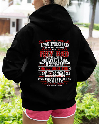 JULY – "I'LL ALWAYS BE A LITTLE GIRL OF MY DAD" – RED VERSION – T – SHIRT FROM DAD – TIEN07 (SKU2608-154-07)
