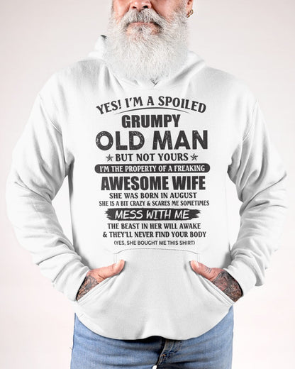 Awesome wife August - Perfect gift for your husband from wife  - TIEN08 (SKU96-68-08)