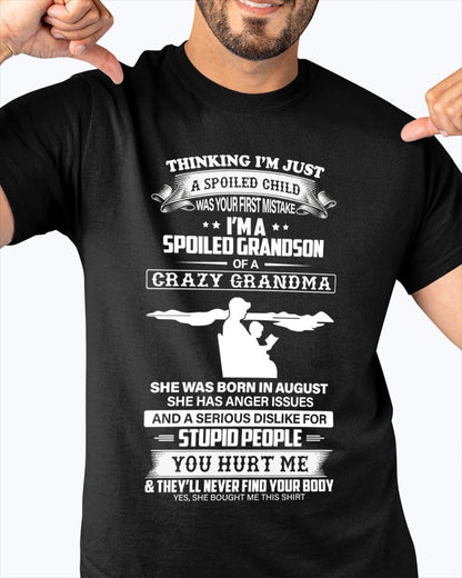Spoiled by Grandma Shirt August Edition – From Grandma to Grandson TIEN08 (SKU-GMS2-08)