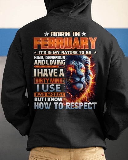 FEBRUARY - DIRTY MIND BUT KNOWS RESPECT - BIRTHDAY T-SHIRT FOR MEN  - tien02 (SKU08-84-02)