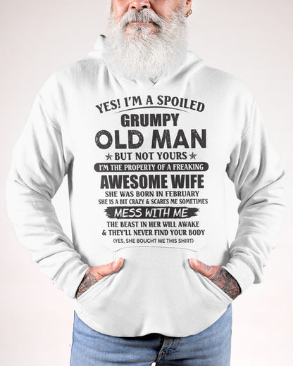 Awesome wife February - Perfect gift for your husband from wife - TIEN02 (SKU96-68-02)