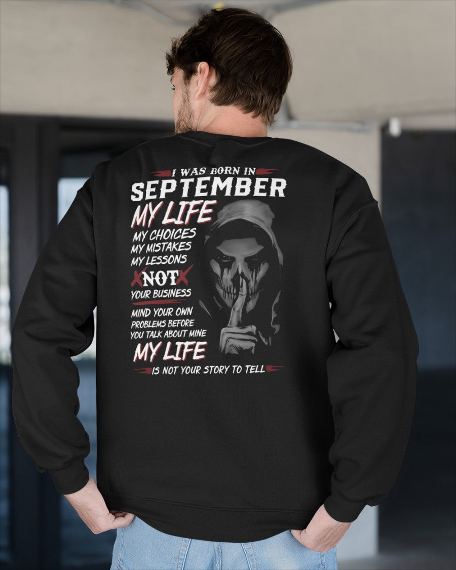 I WAS BORN IN SEPTEMBER - T-SHIRT FOR MAN - DOAN09 (SKU08-36-09)