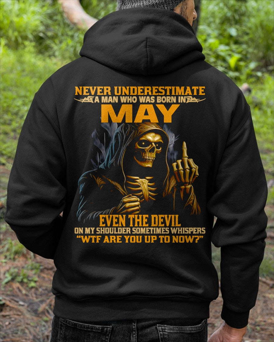 NEVER UNDERESTIMATE A MAN WHO WAS BORN IN MAY - TIEN05 male (SKU12-276-05)