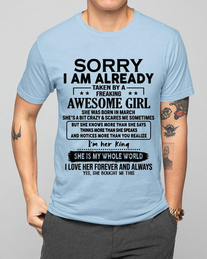 March - Awesome Girl born in March - Special gift for your boyfriend - From Wife TIEN03 (SKU.AT16)