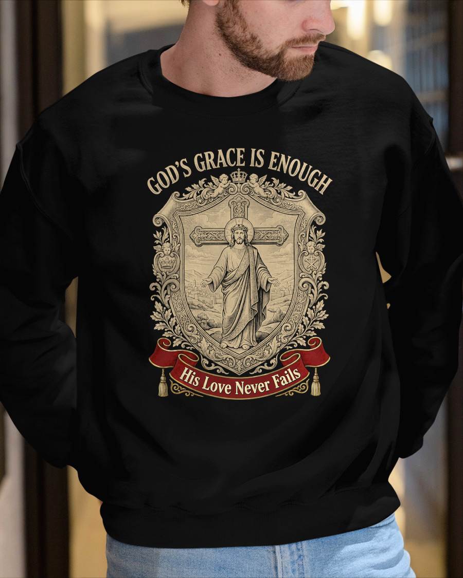 GOD’S GRACE IS ENOUGH  - CHRISTIAN T-SHIRT - FOR MEN tien00 (SKU2608-135)