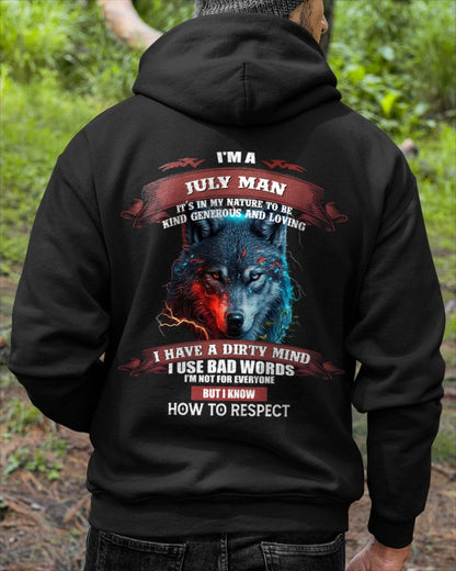 JULY - KNOW HOW TO RESPECT - BIRTHDAY T-SHIRT FOR MEN - TIEN07 / male (SKU12-162-07)