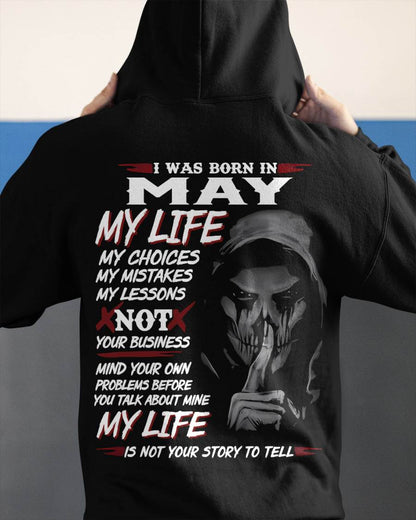 I Was Born In May My Life - T Shirt For Woman - DOAN05 (SKU08-36-05)