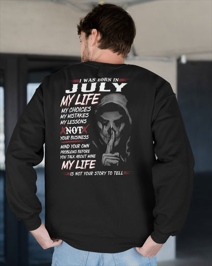 I WAS BORN IN JULY - T-SHIRT FOR MAN - DOAN07 (SKU08-36-07)