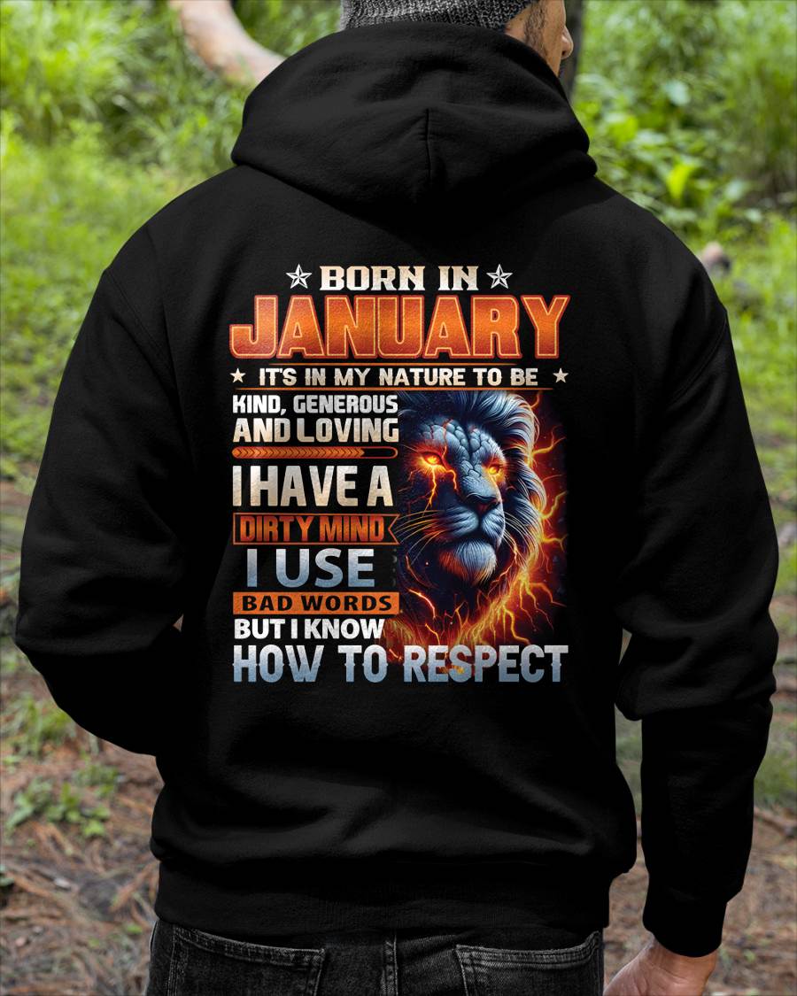 JANUARY - DIRTY MIND BUT KNOWS RESPECT - BIRTHDAY T-SHIRT FOR MEN - tien01 (SKU08-84-01)