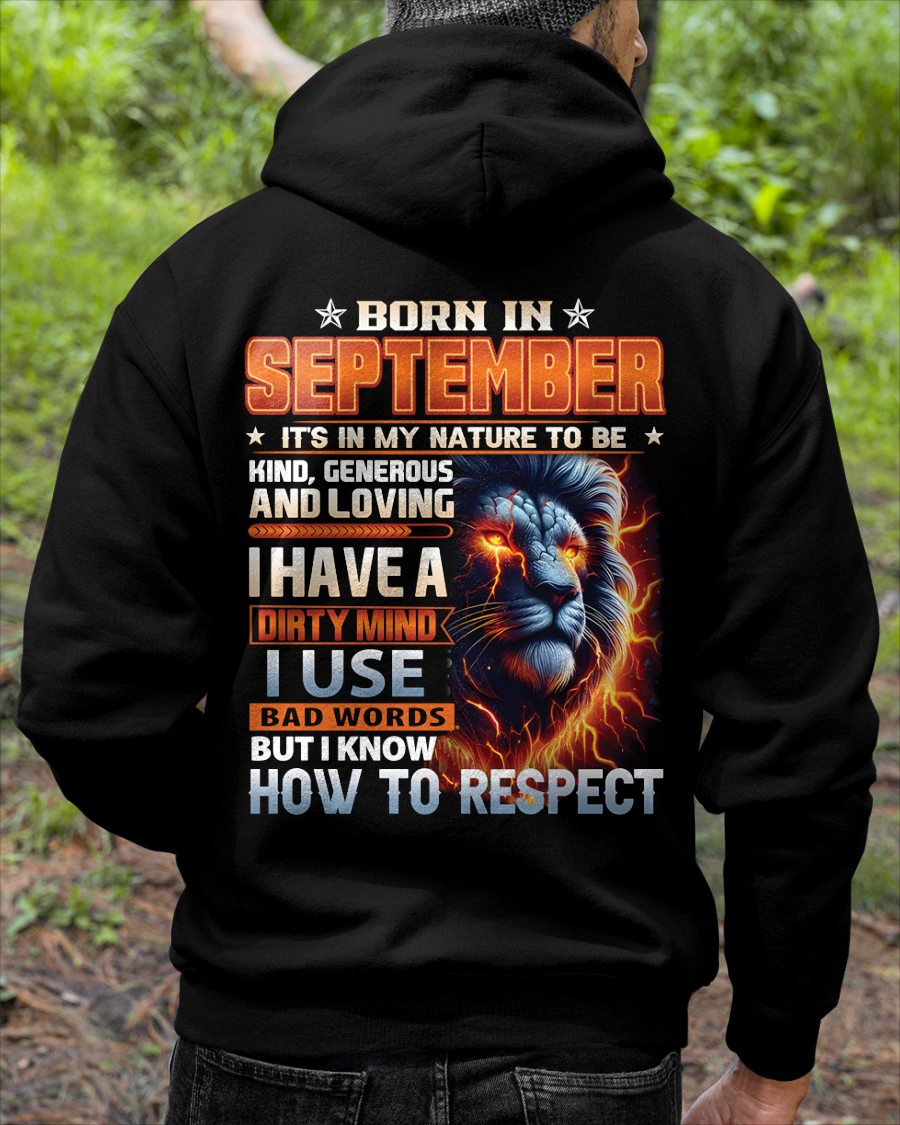SEPTEMBER - DIRTY MIND BUT KNOWS RESPECT - BIRTHDAY T-SHIRT FOR MEN - tien09 (SKU08-84-09)