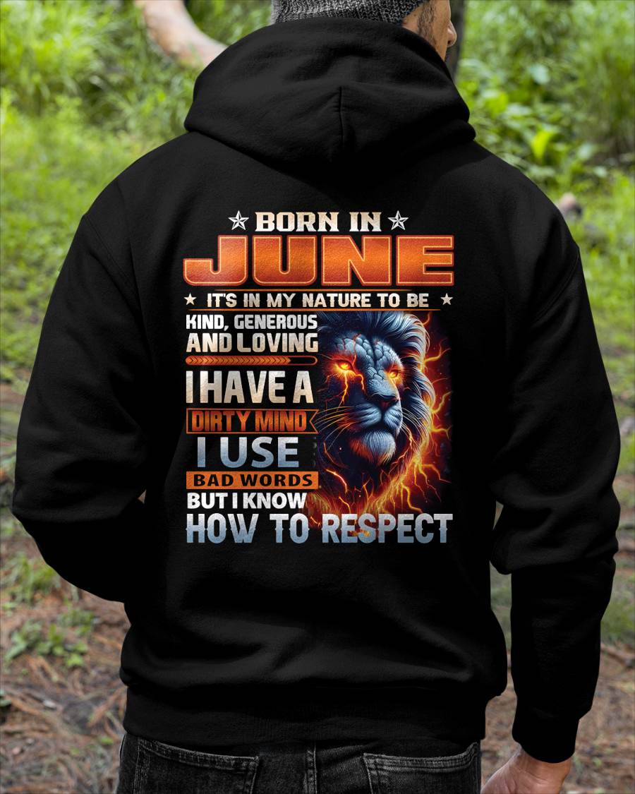 JUNE - DIRTY MIND BUT KNOWS RESPECT - BIRTHDAY T-SHIRT FOR MEN - tien06 (SKU08-84-06)