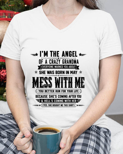"I'm The Angel Of A Crazy Grandma" – The Beautiful T - Shirt From Grandma – TIEN05 (SKU2606-141-05)