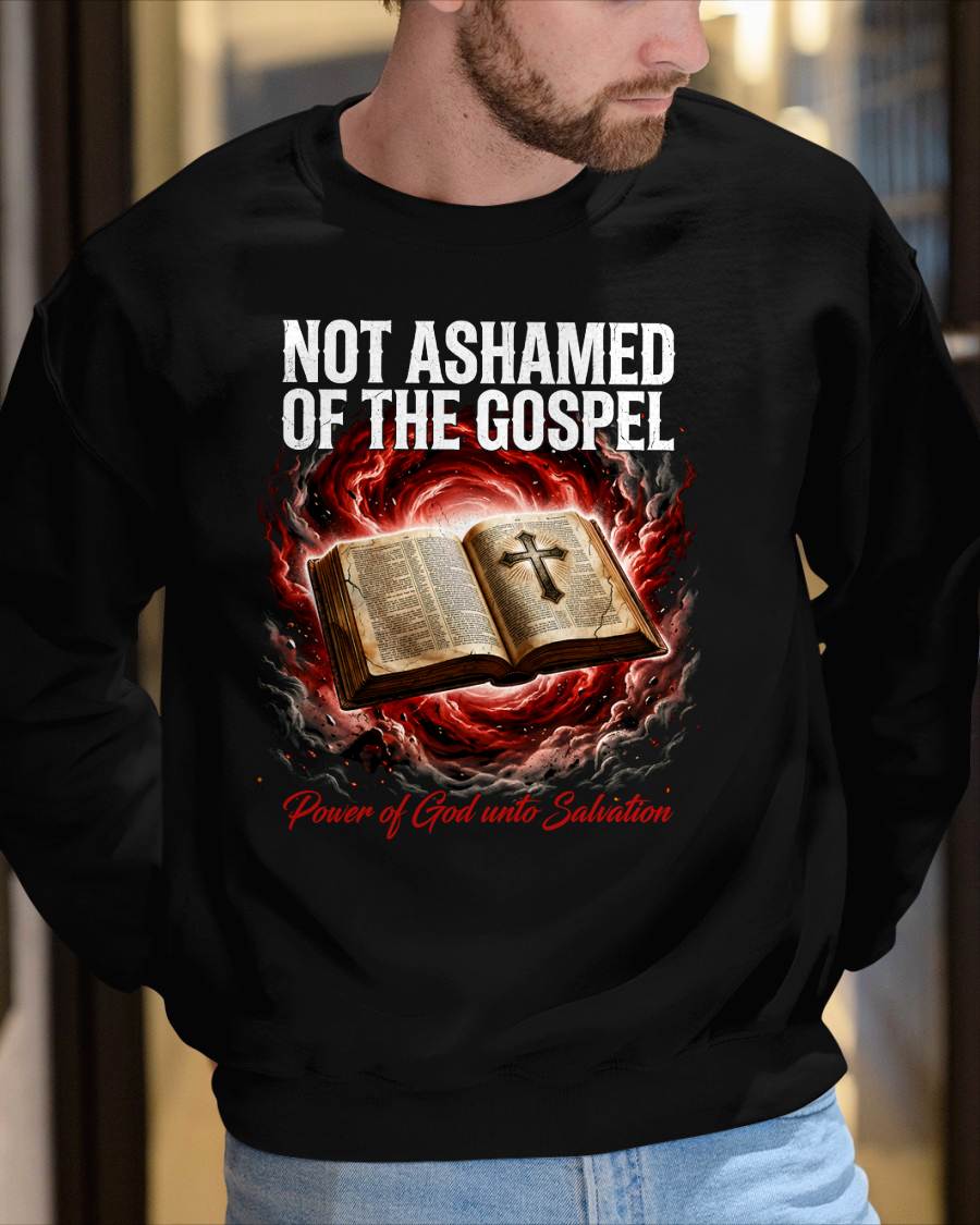 NOT ASHAMED OF THE GOSPEL - CHRISTIAN T-SHIRT - FOR MEN tien00 (SKU2608-131)