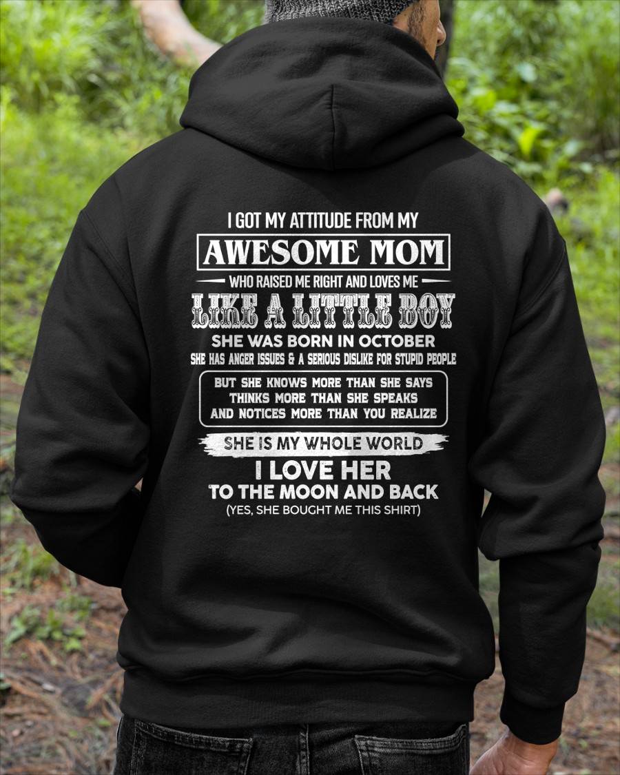 T - Shirt From Mom to Son  – "I LOVE MY MOM TO THE MOON AND THE BACK" – TIEN10(SKU2605-32-10)
