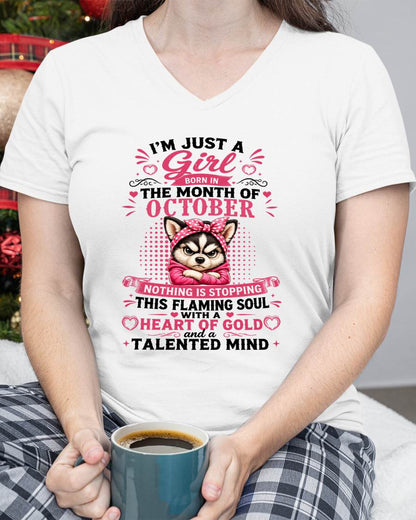October Women – "The Girl With A Heart Of Gold And Talented Mind" – The Beautiful T - Shirt For Women – TIEN10 (SKU2605-66-10)