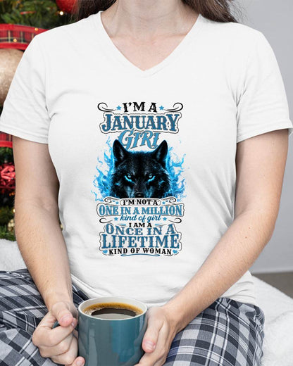 JANUARY – "I AM A ONCE IN A LIFETIME KIND OF WOMAN" – WHITE – T – SHIRT FOR WOMEN – TIEN01 (SKU2608-15-01)