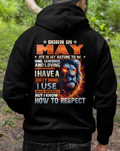 MAY - DIRTY MIND BUT KNOWS RESPECT - BIRTHDAY T-SHIRT FOR MEN - tien05 (SKU08-84-05)
