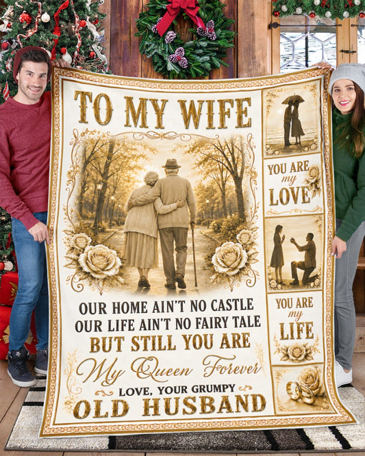 SPECIAL BLANKET TO YOUR WIFE - A WARM HUG FROM HUSBAND - TIEN00 (SKU2608-456)