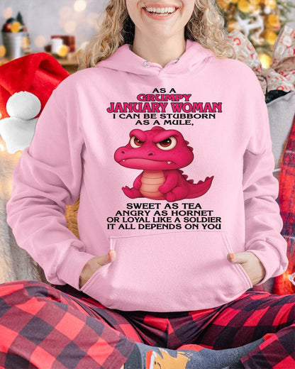 As A Grumpy January Woman - T Shirt For Woman - DOAN01 (SKU09-31-01)