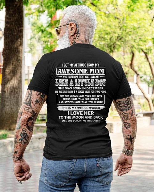 T - Shirt From Mom To Son  – "I LOVE MY MOM TO THE MOON AND THE BACK" – TIEN12(SKU2605-32-12)