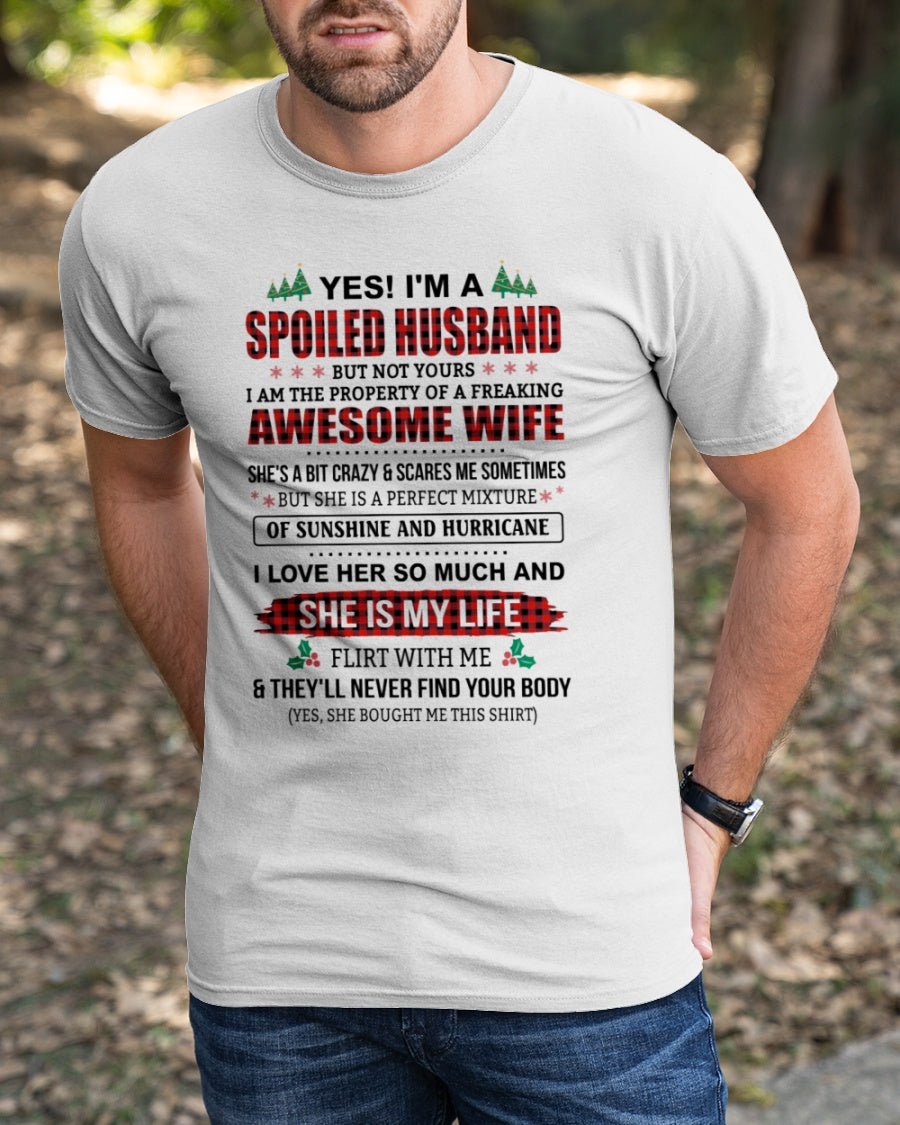 SPOILED HUSBAND OF AWESOME WIFE - PERFECT CHRISTMAS GIFT FROM WIFE - TIEN00