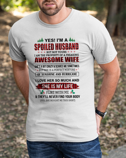 SPOILED HUSBAND OF AWESOME WIFE - PERFECT CHRISTMAS GIFT FROM WIFE - TIEN00