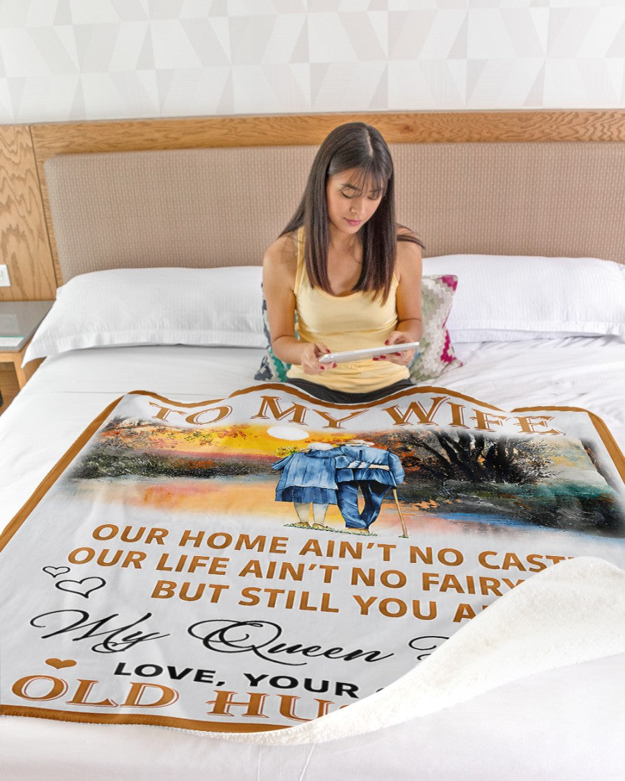 SPECIAL BLANKET TO YOUR WIFE - A WARM HUG FROM HUSBAND - TIEN00 (SKU2607-309)