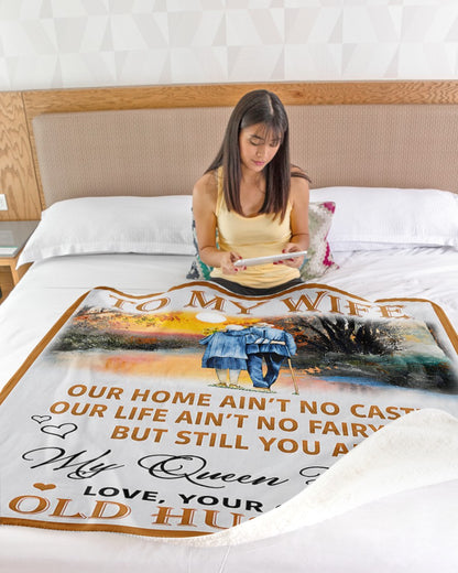 SPECIAL BLANKET TO YOUR WIFE - A WARM HUG FROM HUSBAND - TIEN00 (SKU2607-309)