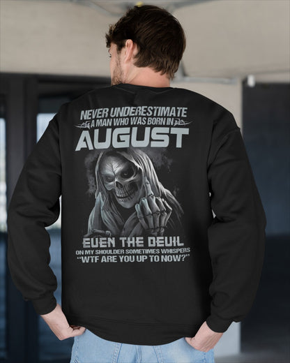 AUGUST - NEVER UNDERESTIUNDER A MAN - T-SHIRT FOR MAN - DOAN08 (SKU08-05-08)
