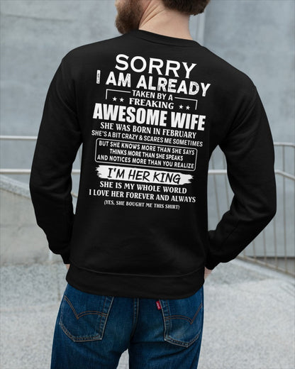 Awesome wife February - Perfect gift for husband from wife - TIEN02 (SKU68-79-02)