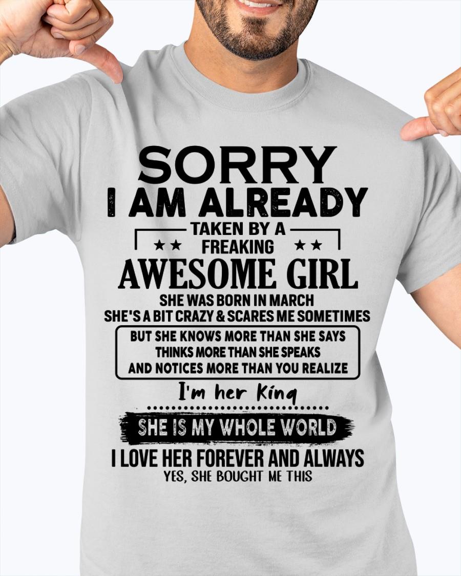 March - Awesome Girl born in March - Special gift for your boyfriend - From Wife TIEN03 (SKU.AT16)