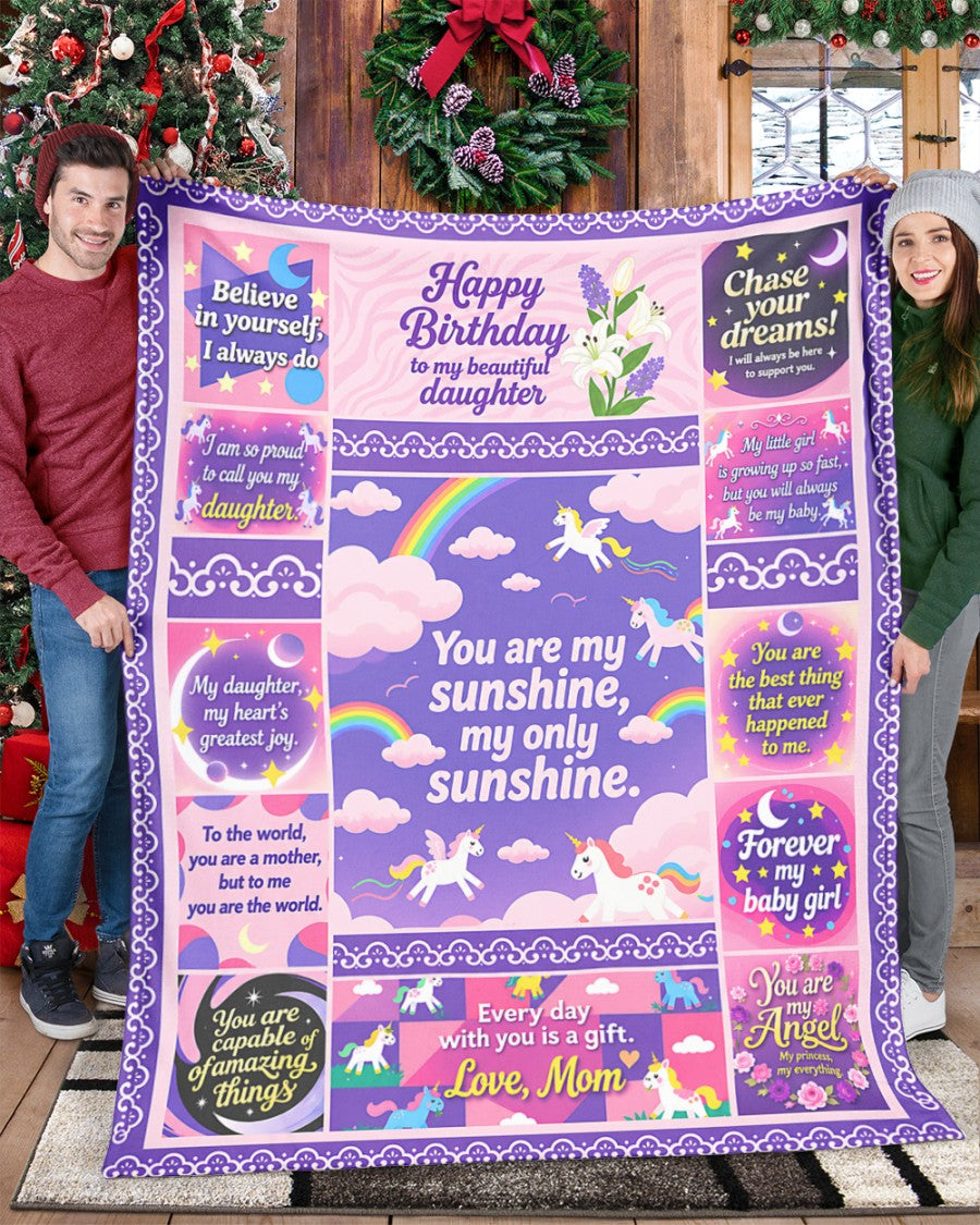 SPECIAL BIRTHDAY BLANKET TO YOUR DAUGHTER - A WARM HUG FROM MOM - TIEN00 (SKU2607-201)