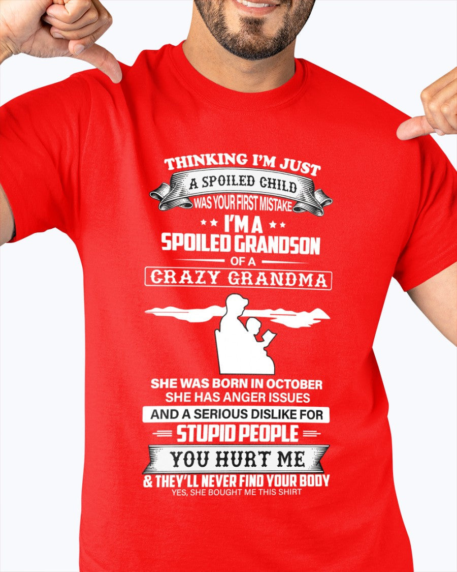 Spoiled by Grandma Shirt October Edition – From Grandma to Grandson TIEN10 (SKU-GMS2-10)