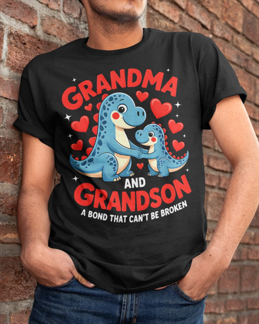 GRANDMA AND GRANDSON A BOND THAT CAN'T BE BROKEN DINOSAUR UNISEX T-SHIRT TIEN00 (SKU-GMS3)