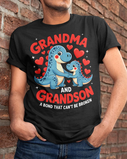 GRANDMA AND GRANDSON A BOND THAT CAN'T BE BROKEN DINOSAUR UNISEX T-SHIRT TIEN00 (SKU-GMS3)
