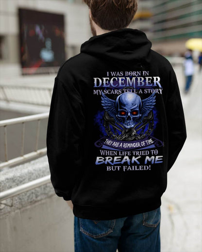 I WAS BORN IN DECEMBER MY SCARS TELL A STORY - T-SHIRT FOR MAN - DOAN12 (SKU08-68-12)