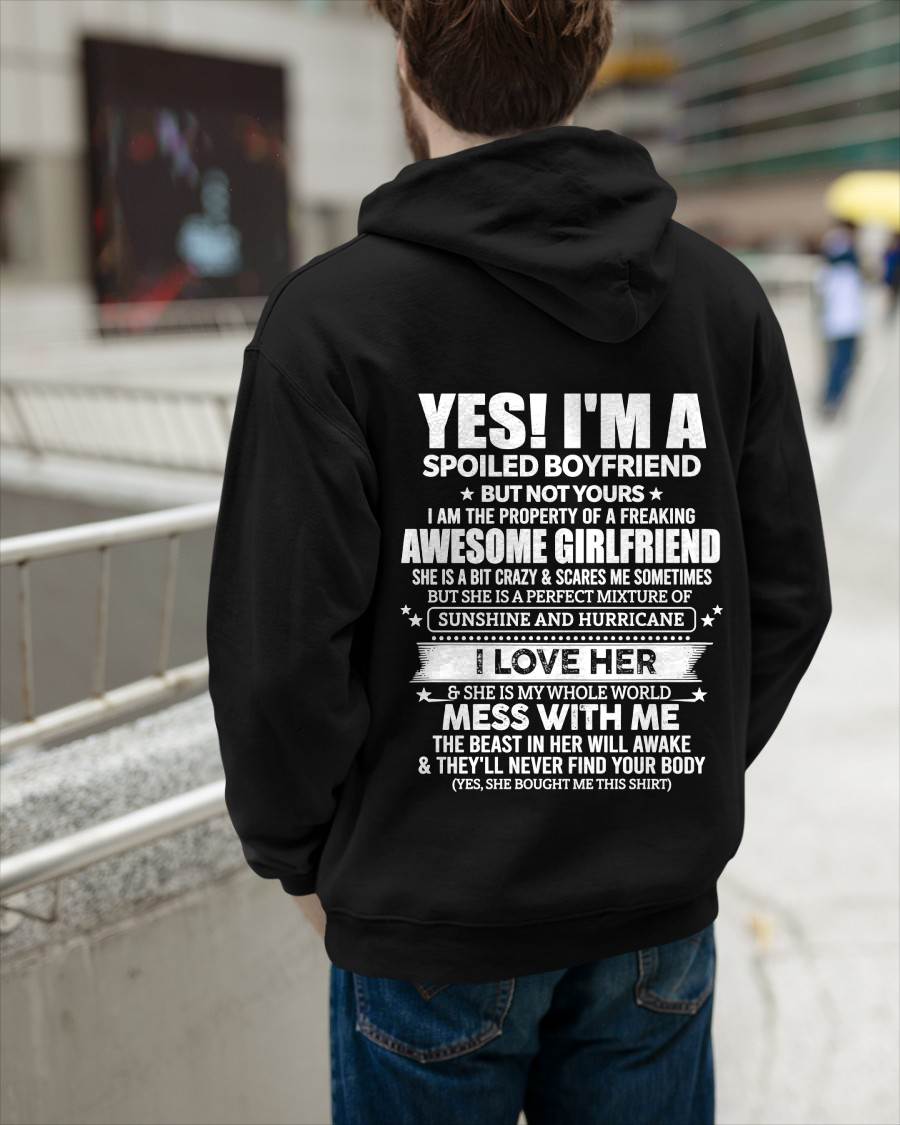 "I HAVE A GIRLFRIEND - SHE IS SUNSHINE AND HURRICANE" –  T - SHIRT FROM WIFE – TIEN00 (SKU2606-389-00)