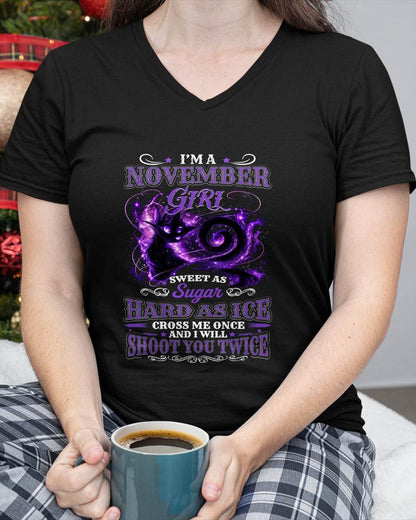 NOVEMBER – "SWEET AS SUGAR - HARD AS ICE" (PURPLE VERSION) – T – SHIRT FOR WOMEN – TIEN11 (SKU2607-284-11)