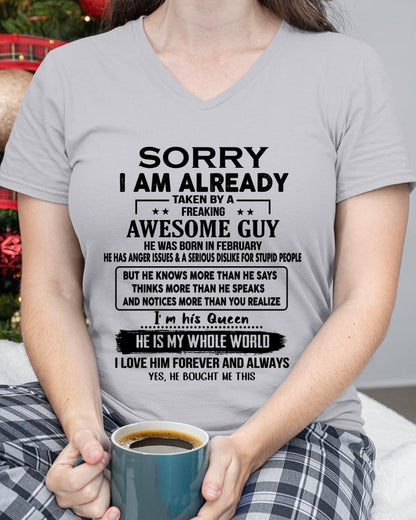 February - Awesome Boyfriend Born In February- Special gift for your Girlfriend - From Husband DOAN02 (SKUT08-11-02)